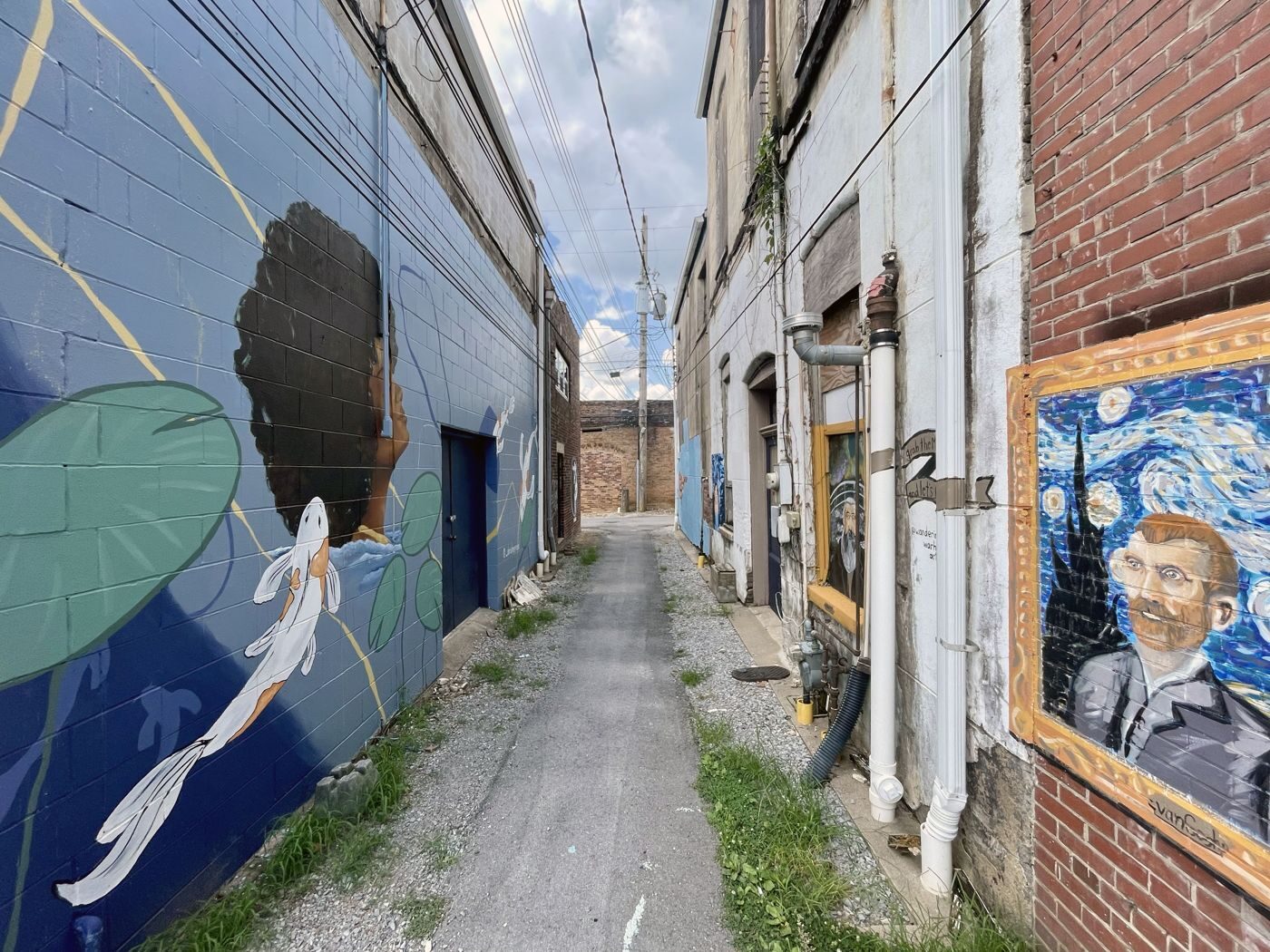 Murals lining DMA Alley in downtown Tullahoma