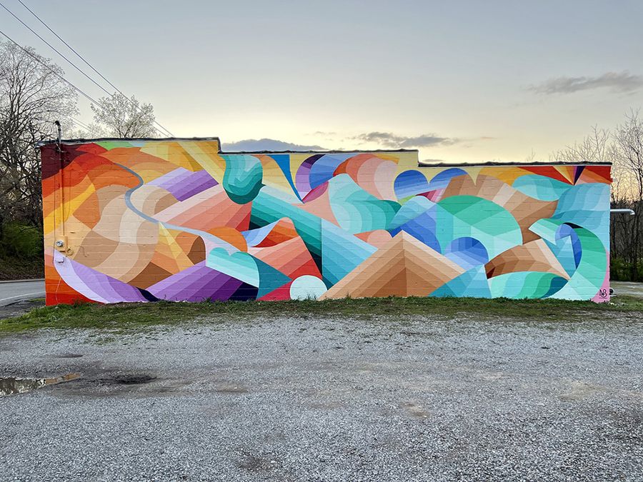 Dream Cloud, a mural by Nathan Brown in Madisonville